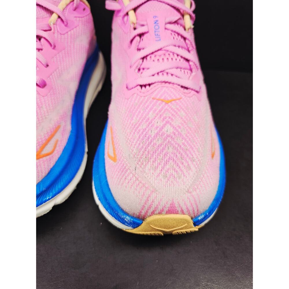 Hoka Pink with Blue Running Shoes - Picture 5 of 10